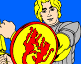 Desenho Cavaleiro com escudo de leão pintado por Eldriano