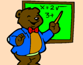 Desenho Professor urso pintado por carol