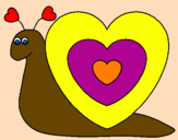 Desenho Caracol coração  pintado por Rosângela