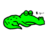 Desenho Crocodilo a dormir pintado por joão pedro da silva ramos