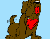 Desenho Cão apaixonado pintado por wanessa