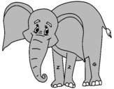 Desenho Elefante feliz pintado por a