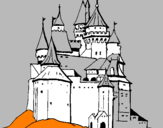 Desenho Castelo medieval pintado por manuela