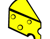 Desenho Queijo pintado por queijo