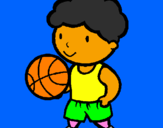 Desenho Jogador de basquete pintado por valentina