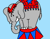 Desenho Elefante a actuar pintado por messias
