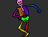 Desenho Esqueleto contente pintado por leandro