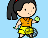 Desenho Rapariga tenista pintado por de hsm