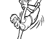 Desenho Acrobata feliz pintado por trapezista 