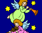 Desenho Anjos musicais pintado por carolina rodriguez