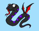 Desenho Serpente com asas pintado por bernardo