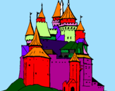 Desenho Castelo medieval pintado por isabele