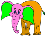 Desenho Elefante feliz pintado por AMÉLIA VITORIA