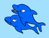 Desenho Golfinhos pintado por micaela