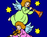 Desenho Anjos musicais pintado por sofia 
