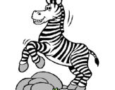 Desenho Zebra a saltar pedras pintado por Carolina