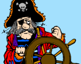 Desenho Capitão pirata pintado por piratas
