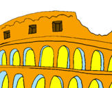 Desenho Coliseu pintado por Pedro