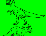 Desenho Tricerátopo e tiranossauro rex pintado por vc e viado te comiiiiiiii