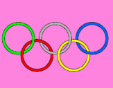 Desenho Argolas dos jogos olimpícos pintado por matilde