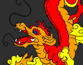 Desenho Dragão japonês pintado por Rafinha