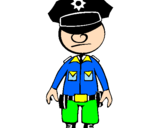 Desenho Agente de polícia pintado por Caique