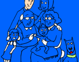 Desenho Família pintado por victor dos leitoes