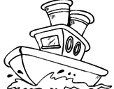 Desenho Barco no mar pintado por Ale