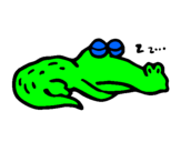 Desenho Crocodilo a dormir pintado por ana