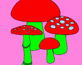 Desenho Cogumelos pintado por giovanna laselva 8 anos