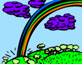 Desenho Arco-íris pintado por giovanna laselva 8 anos