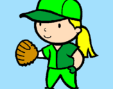 Desenho Jogadora de basebol pintado por Luise B. Gaio