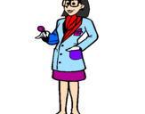 Desenho Doutora com óculos pintado por luisa