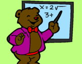 Desenho Professor urso pintado por mama y marc