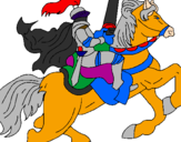 Desenho Cavaleiro a cavalo pintado por filipi K$