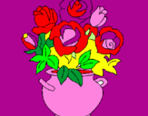 Desenho Jarro de flores pintado por maria luiza