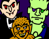 Desenho Personagens Halloween pintado por baldaia