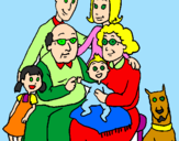 Desenho Família pintado por carla