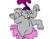 Desenho Elefante a dançar pintado por Patricia
