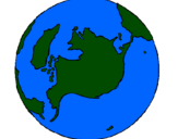 Desenho Planeta terra pintado por maria teresa