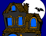 Desenho Casa do mistério pintado por lima