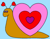 Desenho Caracol coração  pintado por laura rodrigues