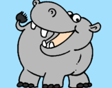 Desenho Hipopótamo pintado por Bia G.