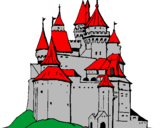 Desenho Castelo medieval pintado por Castelo medieval