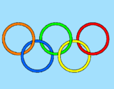 Desenho Argolas dos jogos olimpícos pintado por judith