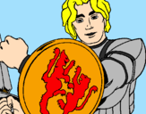 Desenho Cavaleiro com escudo de leão pintado por Robson