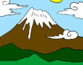 Desenho Monte Fuji pintado por linny