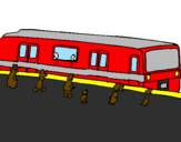 Desenho Passageiros à espera do comboio pintado por Rafael Luiz