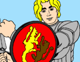 Desenho Cavaleiro com escudo de leão pintado por EDU OI