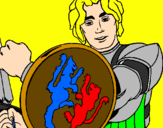 Desenho Cavaleiro com escudo de leão pintado por kaio